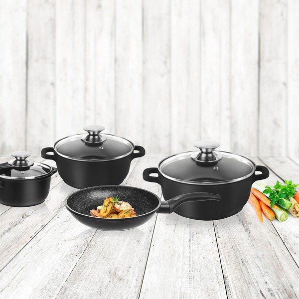 Grande 4 db-os edény szett 3 üvegfedővel - Orion-image-1