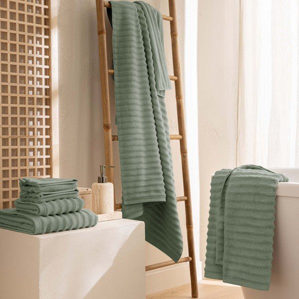 Zöld frottír pamut törölköző 50x90 cm Maya – douceur d'intérieur-image-2