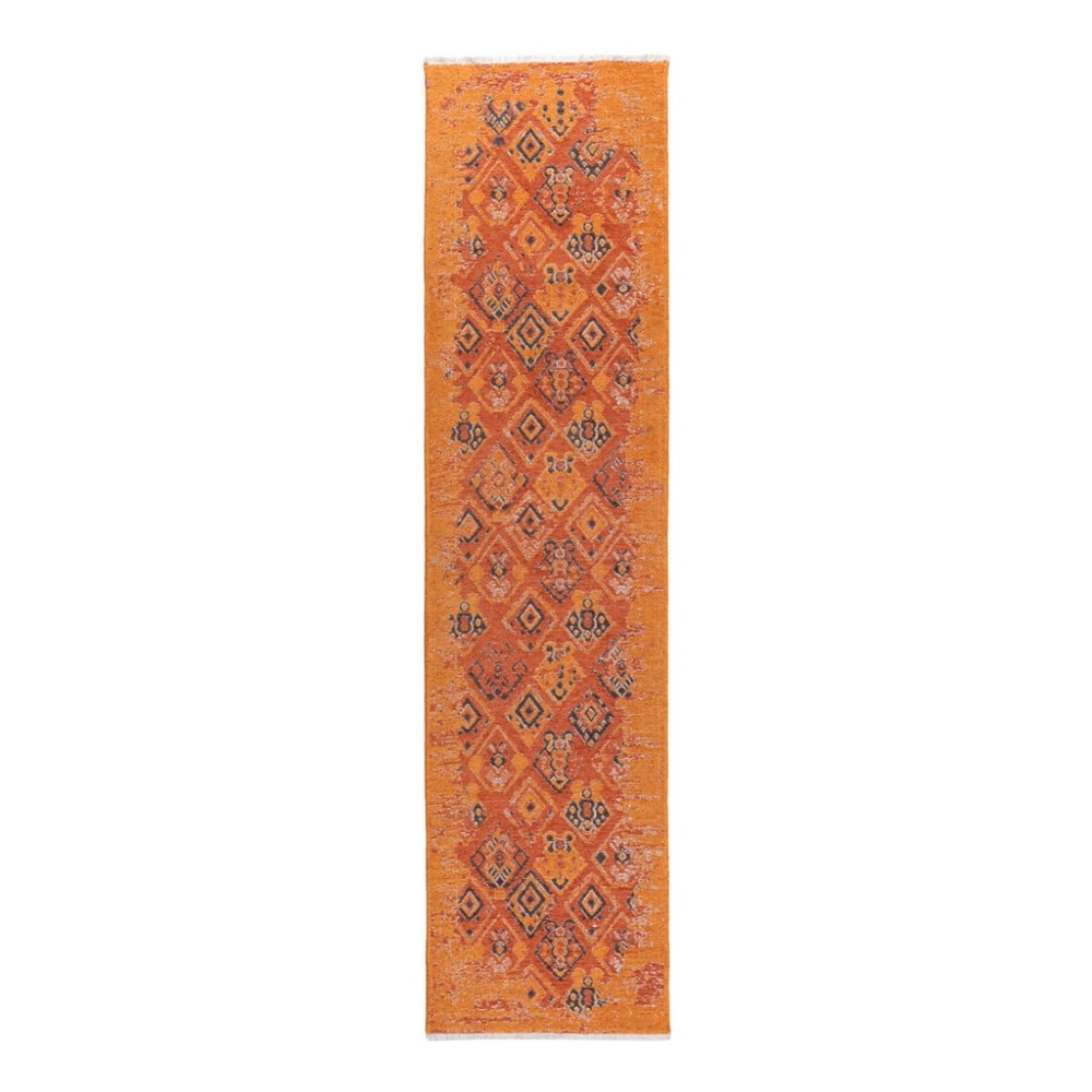 Homemania Halimod Maya barnás-narancsárga kétoldalú futószőnyeg, 77 x 300 cm