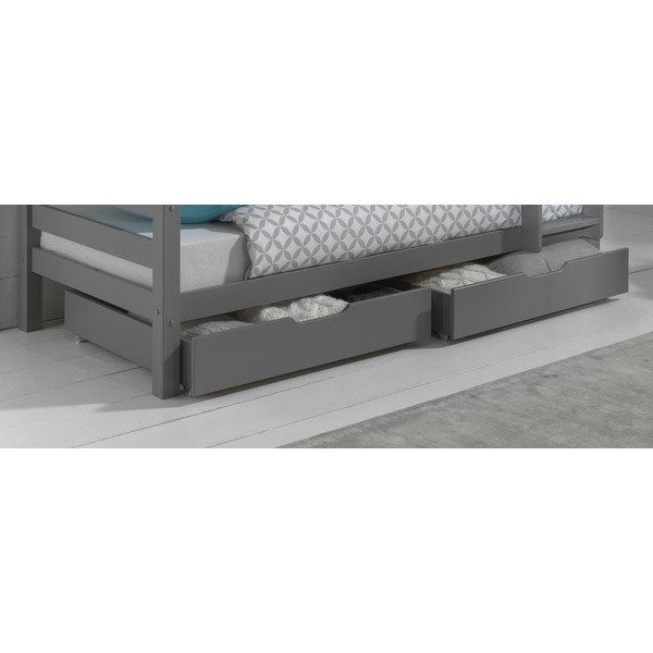 Szürke gyerekágy alatti fiók szett 2 db-os PINO – Vipack-image-1