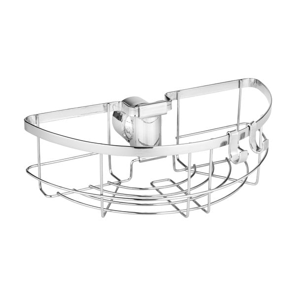 Ezüstszínű öntapadós rozsdamentes acél fürdőszobai polc Floresta – Wenko-image-2