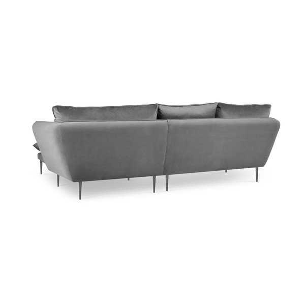 Acacia világosszürke bársony sarokkanapé, jobb oldalas - Mazzini Sofas-image-4