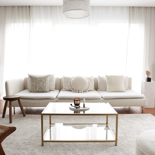 Aranyszínű dohányzóasztal 60x90 cm Astro – Neostill-image-4