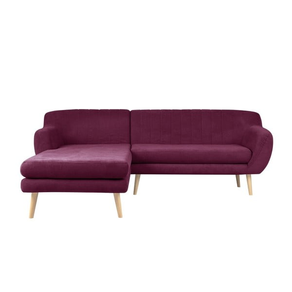 Sardaigne lila kanapé baloldali fekvőfotellel - Mazzini Sofas