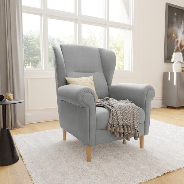 Világosszürke füles fotel Swan – Ropez-image-3