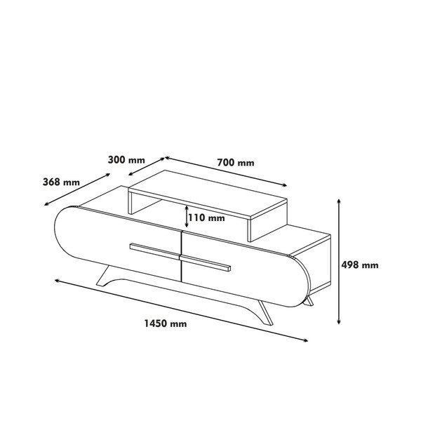 Fehér TV-állvány diófa dekorral-image-3