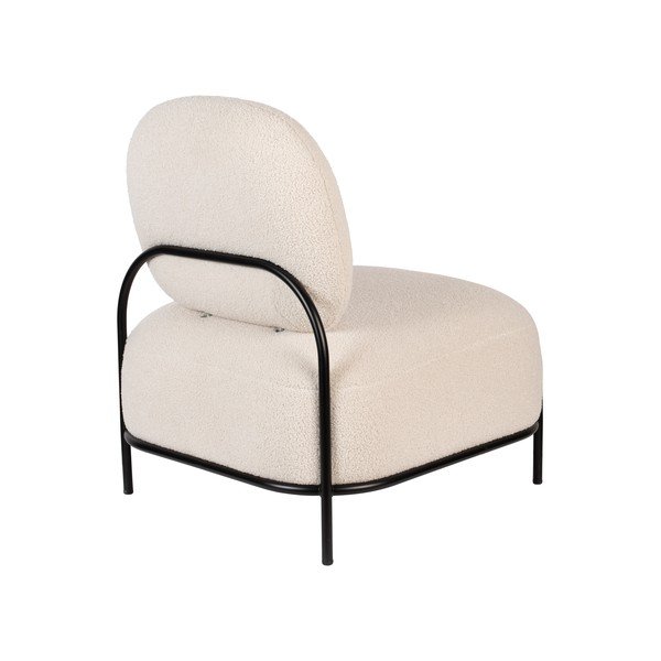 Krémszínű buklé fotel Polly – White Label-image-4