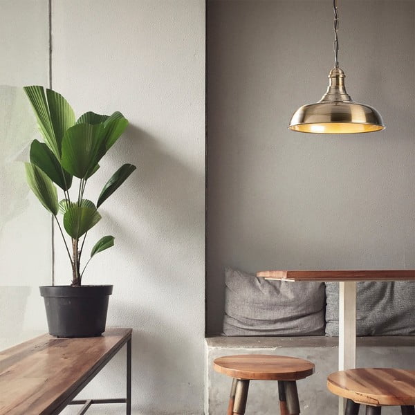 Aranyszínű függőlámpa fém búrával ø 32 cm Rosea – Opviq lights-image-1