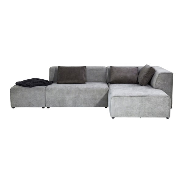 Infinity sötétszürke kanapé, lábtartóval - Kare Design