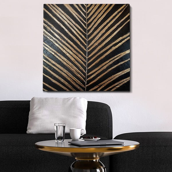 Kézzel festett kép 70x70 cm Palm Leaf – Wallity-image-1