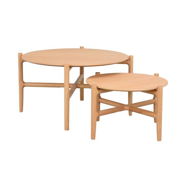 Holton tölgyfa tárolóasztal, ø 80 cm - Rowico-image-3