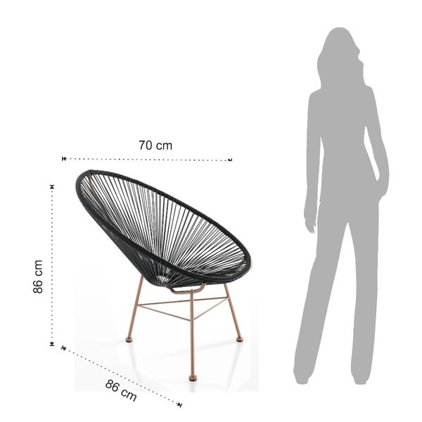 Fekete műrattan kerti fotel Numana – Tomasucci-image-3