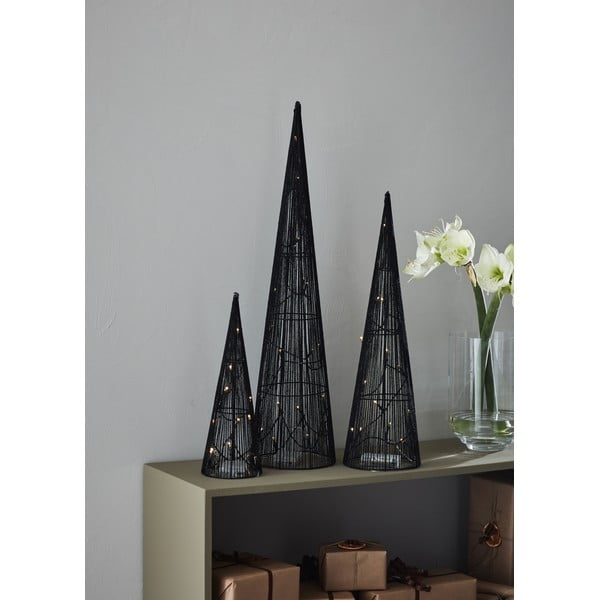 Fekete fénydekoráció készlet karácsonyi mintával 3 db-os Dunge – Markslöjd-image-1