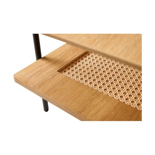 Natúr színű dohányzóasztal tölgyfa dekorral 55x110 cm Pensacola – Unique Furniture-image-2