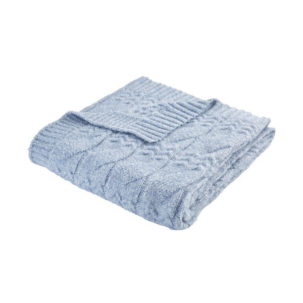 Kék kötött takaró 150x200 cm Cable Knit – Bianca-image-2