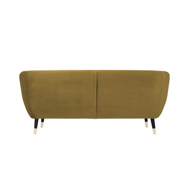 Amelie mustársárga kanapé fekete lábakkal, 188 cm - Mazzini Sofas-image-4
