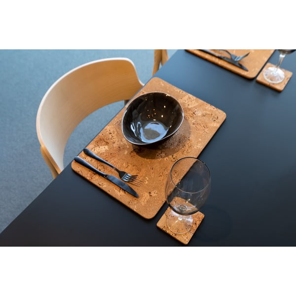 Natúr színű parafa poháralátét szett 4 db-os Querco – ZicZac-image-1