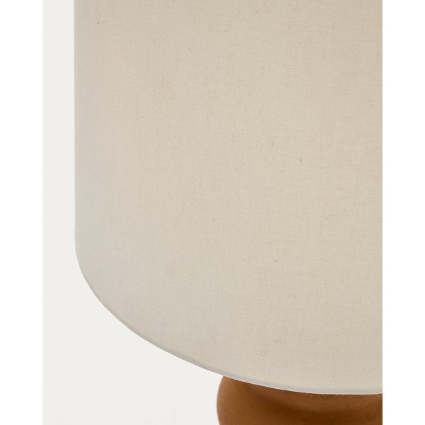 Natúr színű kő asztali lámpa textil búrával (magasság 55 cm) Madsen – Kave Home-image-4
