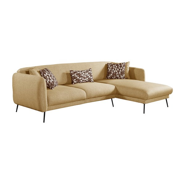 Madrid sárga bővíthető sarokkanapé, jobb oldali - Pandia Home-image-2