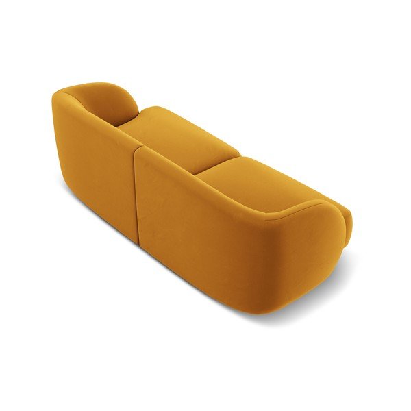 Mustársárga bársony kanapé 184 cm Miley  – Micadoni Home-image-3