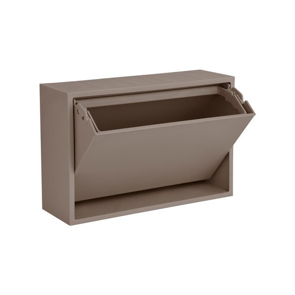 Világosbarna újrahasznosított műanyag fali szemetes Mini Box – ReCollector