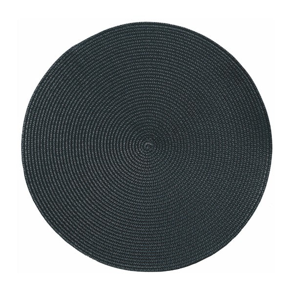 Round Chambray fekete kerek tányéralátét, ø 38 cm - Tiseco Home Studio