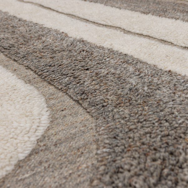 Szürke-bézs gyapjúkeverék szőnyeg 170x240 cm Moro – WOOOD-image-3