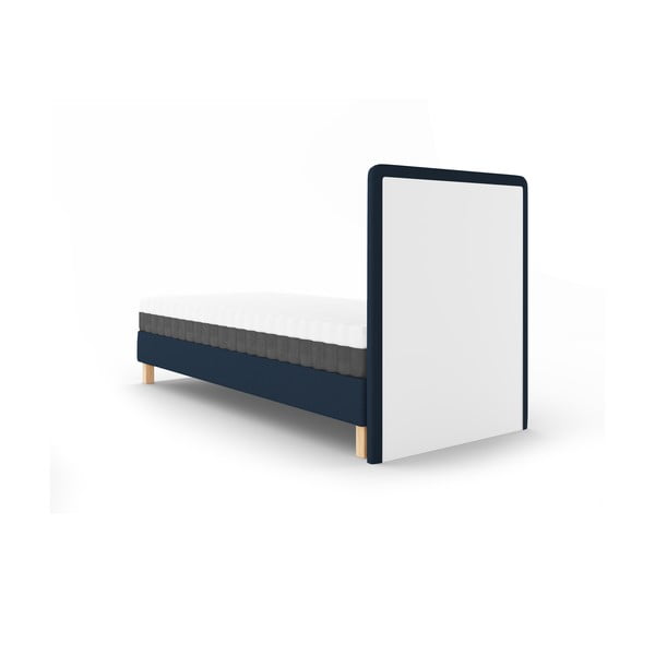 Sötétkék kárpitozott egyszemélyes ágy ágyráccsal 90x200 cm Lotus – Cosmopolitan Design-image-3