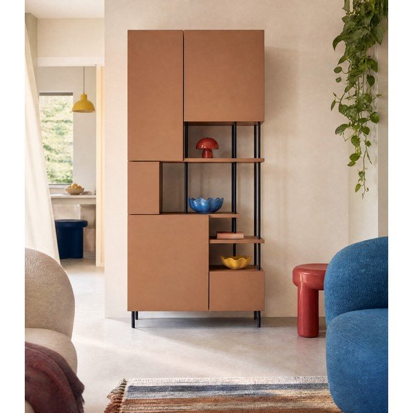 Téglavörös könyvespolc 84x175 cm Perla – Marckeric-image-3
