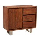 Sötét natúr színű akácfa komód 92x82x40 cm Simla – Premier Housewares