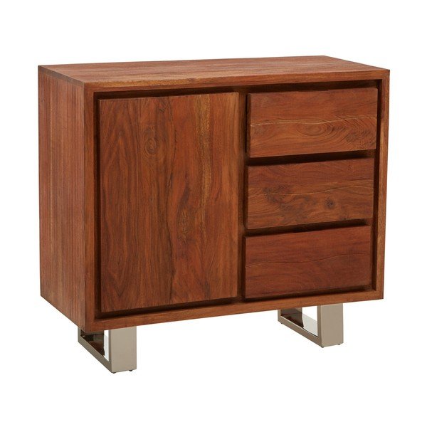 Sötét natúr színű akácfa komód 92x82x40 cm Simla – Premier Housewares