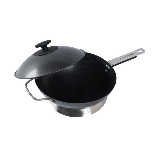 Grill acél serpenyő fedővel ø 33 cm – Outdoorchef-image-2