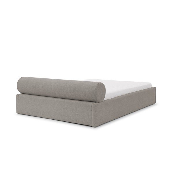 Világosszürke kárpitozott ágyneműtartós franciaágy ágyráccsal 140x200 cm Cille – Ropez-image-3