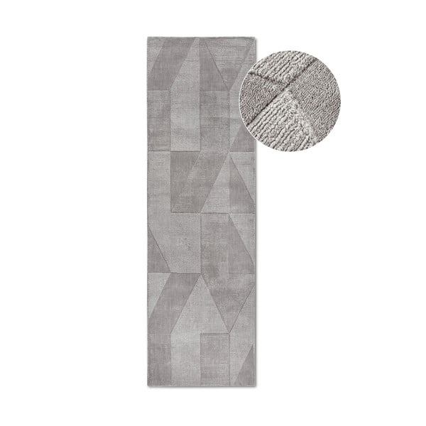 Szürke kézi szövésű gyapjú futószőnyeg 80x250 cm Ursule – Villeroy&Boch