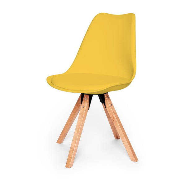 Gina 2 db sárga szék bükkfa lábakkal - Bonami Essentials