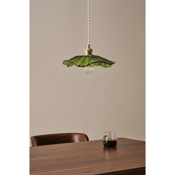 Zöld-aranyszínű üveg függőlámpa ø 30 cm Nugget – Jotex-image-2