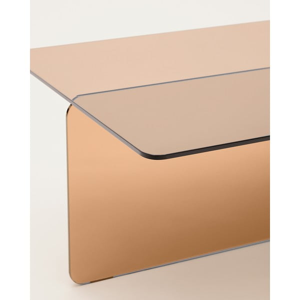 Barna üveg dohányzóasztal 60x120 cm Zaren – Kave Home-image-3