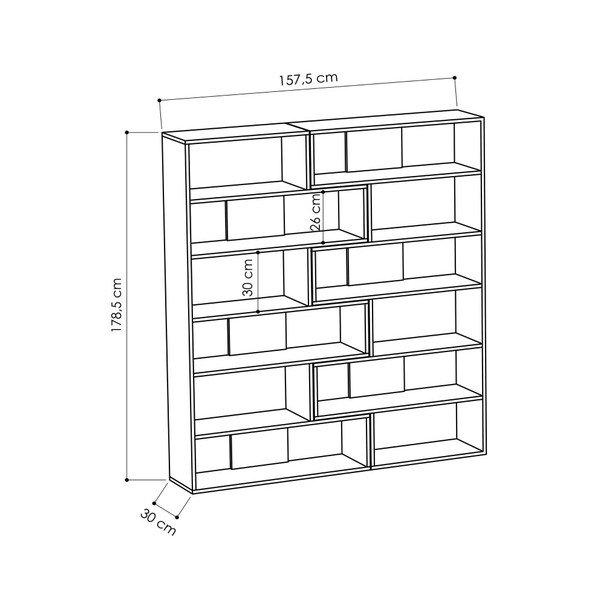 Molly N 4 tölgyfamintás sarok könyvespolc-image-2