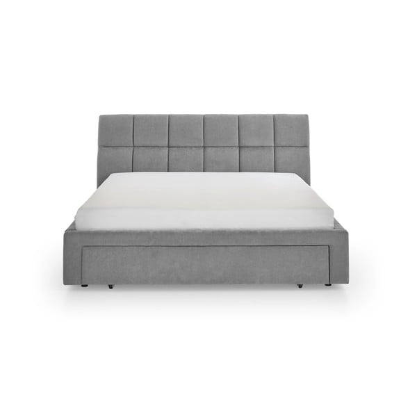 Szürke kárpitozott franciaágy ágyrács nélkül 180x200 cm Canyon – Meise Möbel-image-4