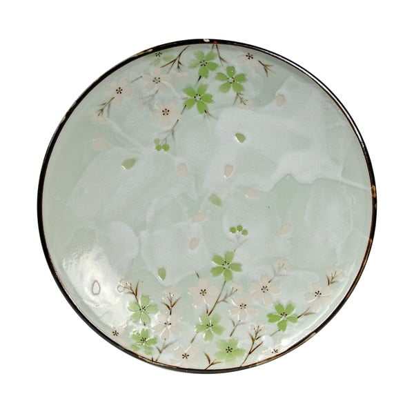 Green Cosmos porcelán tányér, 25,5 cm - Tokyo Design Studio