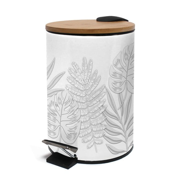 Fehér fém pedálos szemetes 3 l Amber – douceur d'intérieur