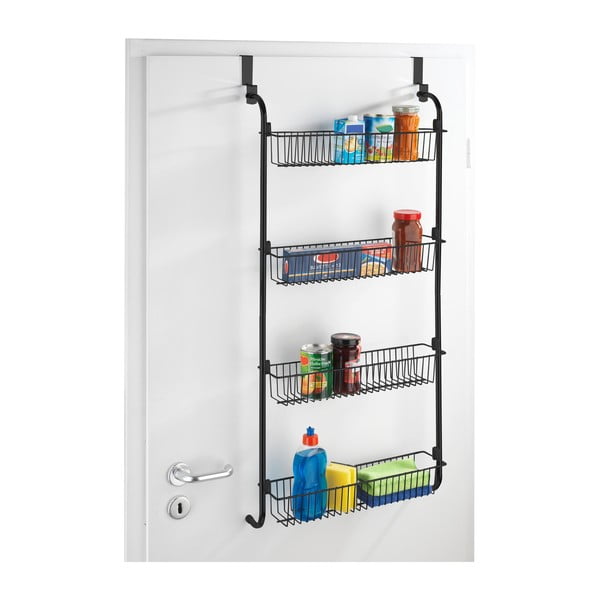 Fekete függő konyhai rendszerező ajtóra - Wenko-image-1