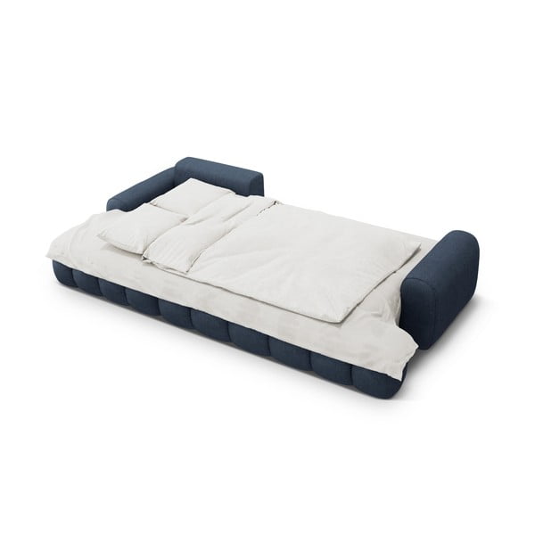 Sötétkék kinyitható-tárolóhelyes sarokkanapé (bal oldali-heverő résszel) Linz – Cosmopolitan Design-image-4