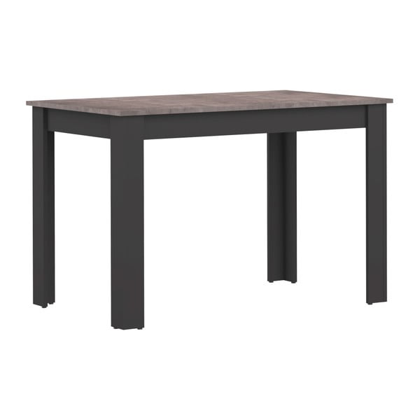 Nice fekete étkezőasztal betonmintás asztallappal, 110 x 70 cm - Symbiosis