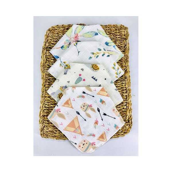 Fehér muszlin előke készlet 4 db-os Mila - Lydia&Co-image-1