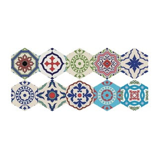 Floor Stickers Hexagons Hannah 10 db-os padlómatrica szett, 40 x 90 cm - Ambiance
