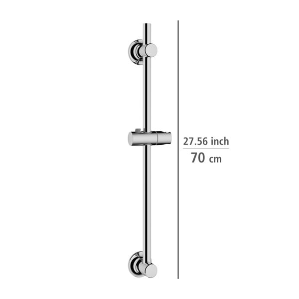 Fényes ezüstszínű öntapadós rozsdamentes acél zuhanytartó 70 cm – Wenko-image-2