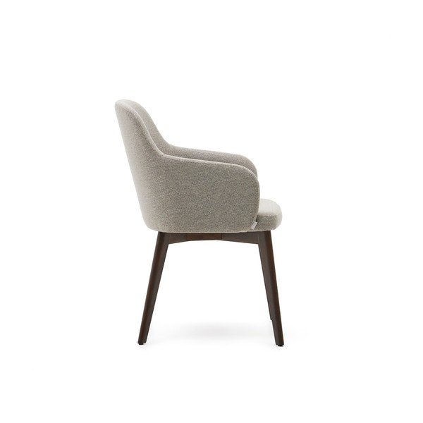 Bézs kárpitozott karfás étkezőfotel Nelida – Kave Home-image-4
