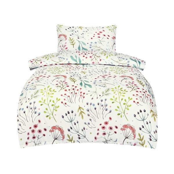 Fehér egyszemélyes pamut-szatén ágyneműhuzat 140x200 cm Jasmine – My House