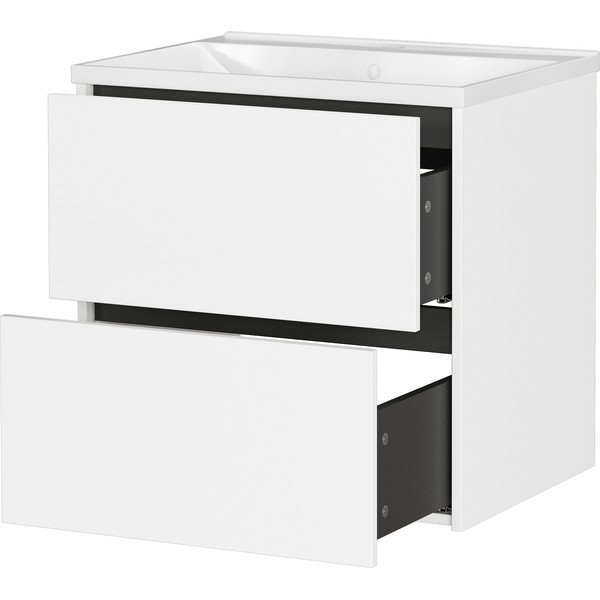 Fehér matt fali mosdó alatti szekrény 61x61 cm Bodera – Germania-image-3